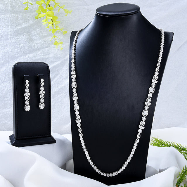 New Trendy Sweater Long Necklace Earring Jewelry Sets For Women