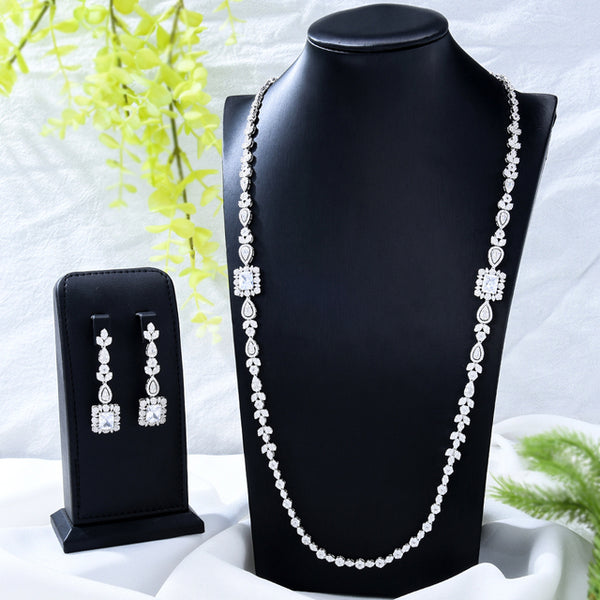 New Trendy Sweater Long Necklace Earring Jewelry Sets For Women