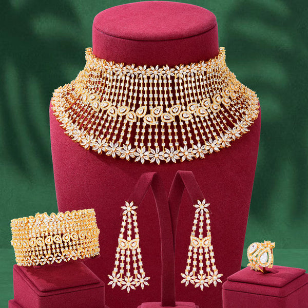 Super Big Luxury 4PCS Indian African Chokers Jewelry Sets For Women