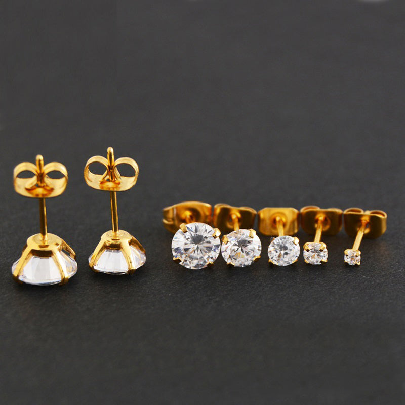2-8mm Small Gold Silver Color Earrings