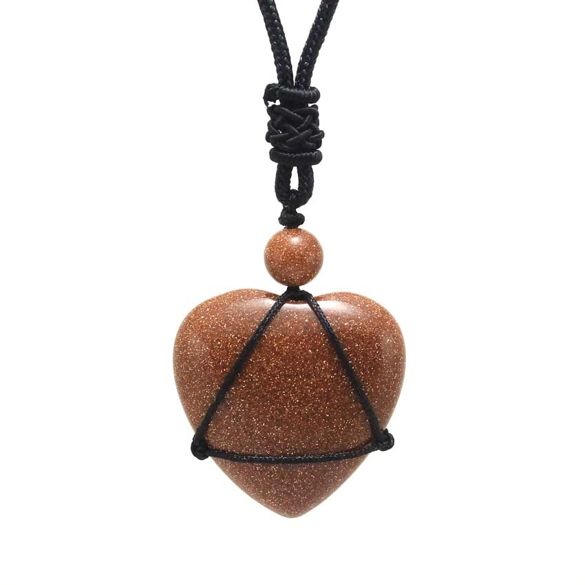 Crystal Quartz Reiki Rope Wrapped Stone Necklace