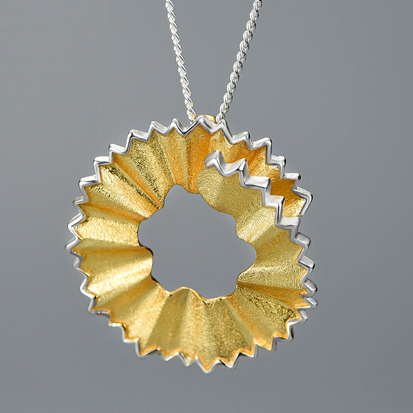 925 Sterling Silver Creative Pencil Shavings Design Pendant without Necklace