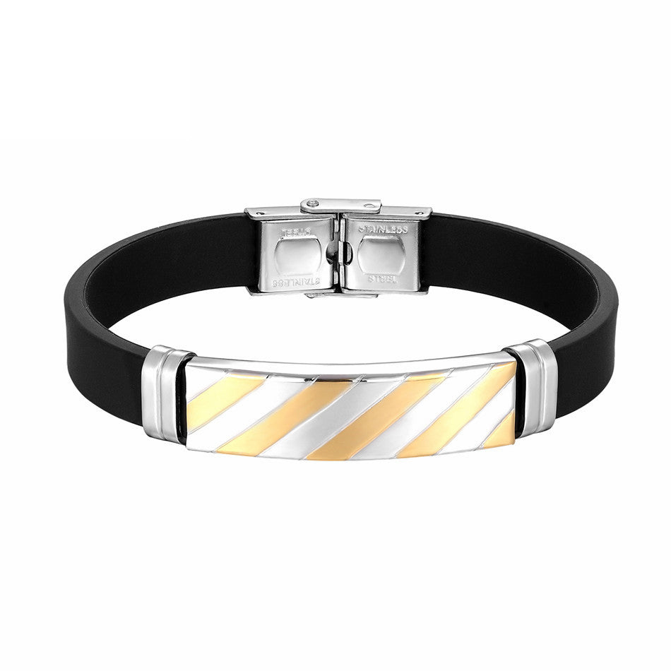 Hot Sale Geometric Stripe Cuff Silicone Bracelet