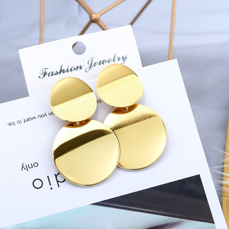 Women Statement Vintage Geometric Gold Dangle Drop Earrings