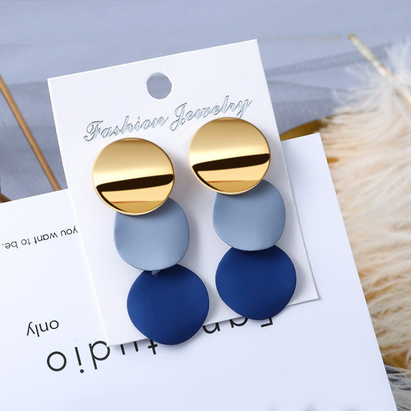 Women Statement Vintage Geometric Gold Dangle Drop Earrings