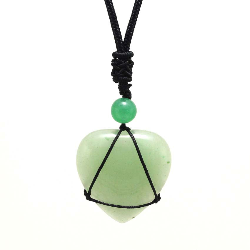Crystal Quartz Reiki Rope Wrapped Stone Necklace