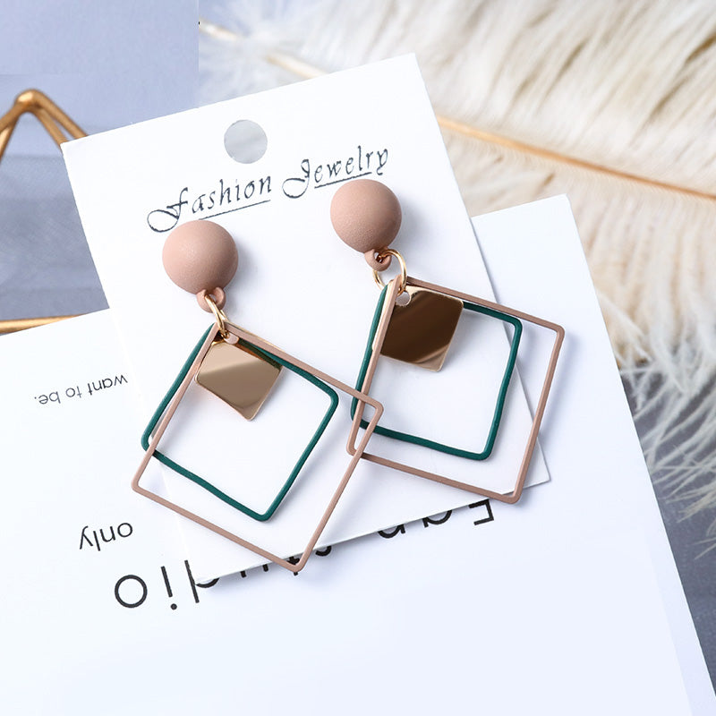 Women Statement Vintage Geometric Gold Dangle Drop Earrings