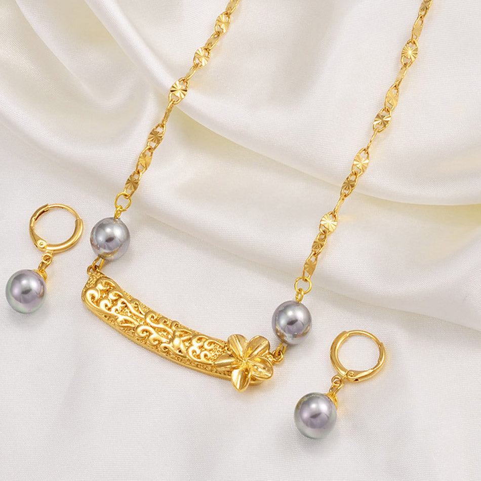 Hawaiian Pearl   Charm Pendant Necklaces Earrings Jewelry sets