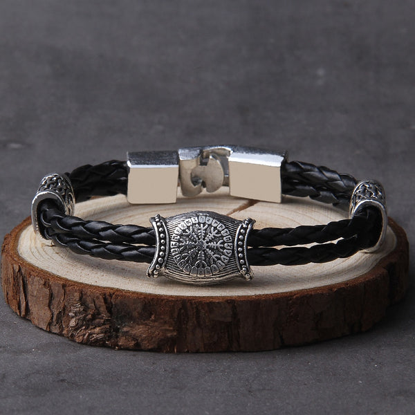 Amuleto nórdico, runas, cuentas, talismán, Valknut, Vegvisir, brújula, símbolos de la Trinidad, pulsera vikinga