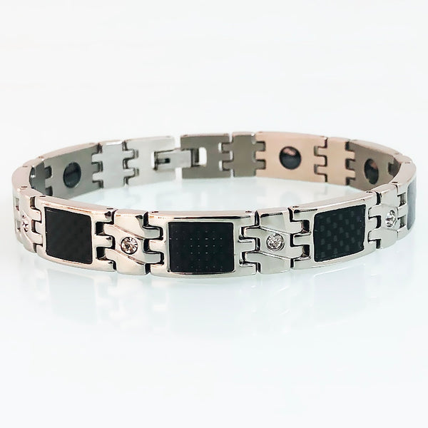 Pulsera de terapia magnética para hombre, cadena de eslabones de acero inoxidable de 10 mm