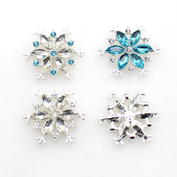 10Pcs/Lot 26MM Rhinestone Hollow Flat Bottom Alloy Button Sewing DIY