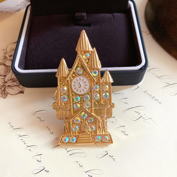 rhinestone castle brooches unisex women and men pin brooch