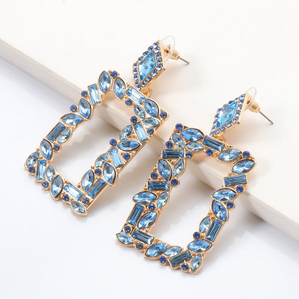 Nuevos pendientes colgantes vintage de cristal hueco