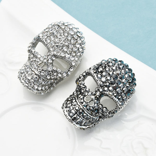 Sparkling Rhinestone Skull Brooches For Women