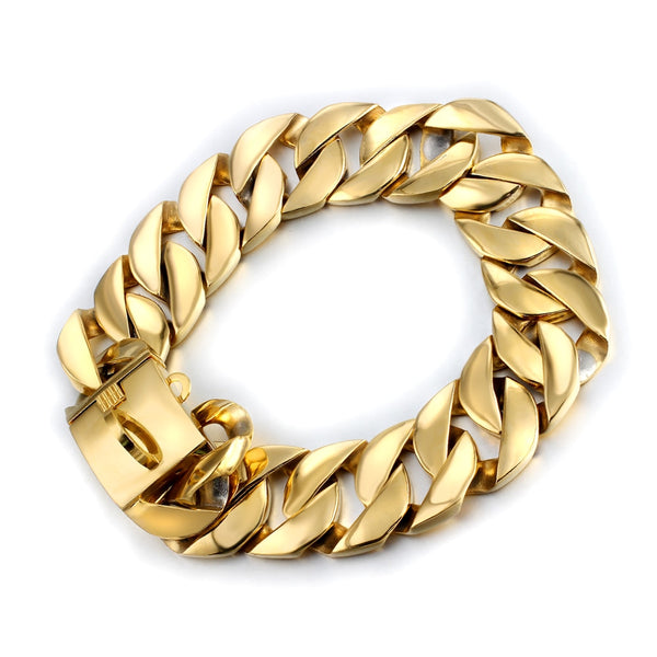 Cadena para perro de eslabones cubanos de corte fuerte de 52 mm