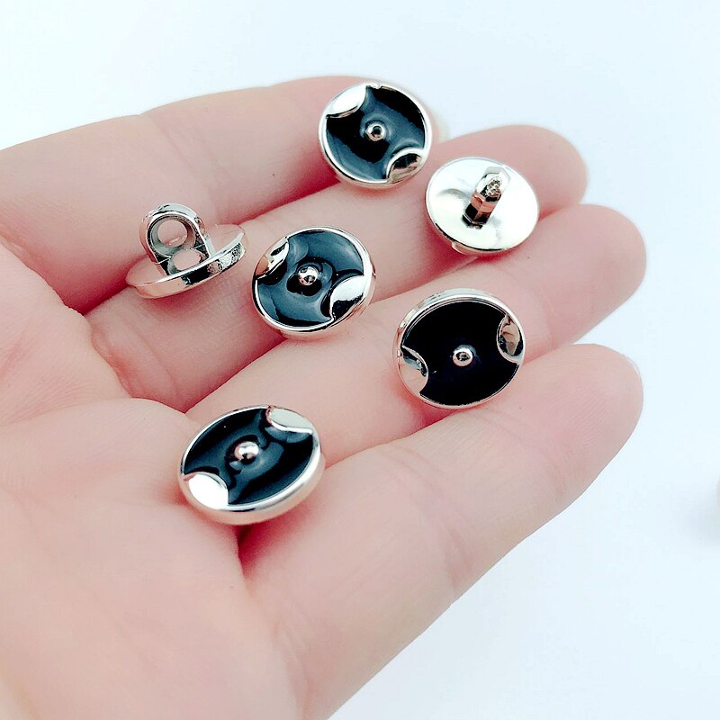50pcs 11mm New Dripping Oil Shank Plating Buttons  DIY Apparel Sewing Accessories Shirt Buttons