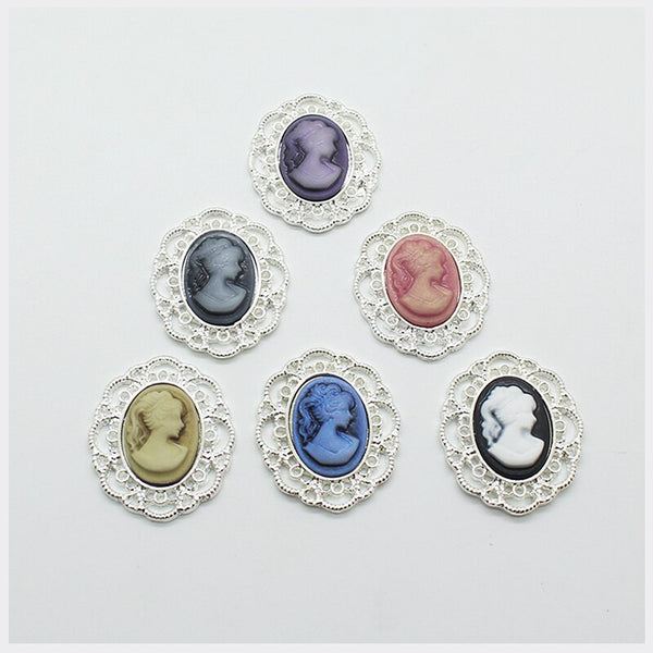 10 botones de aleación de metal de colores variados para manualidades de scrapbooking, regalo de flores hecho a mano.