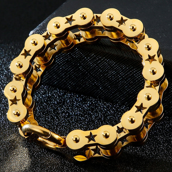 Pulsera de cadena de motocicleta de 18 mm de ancho para hombre.