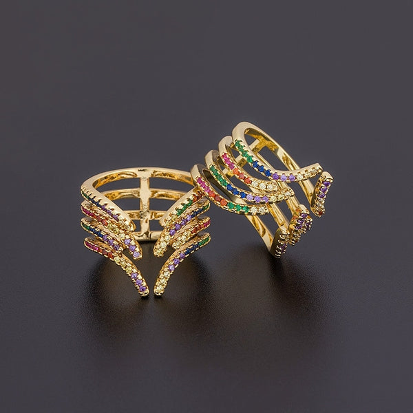 Nuevo diseño de anillos envolventes multicapa de moda