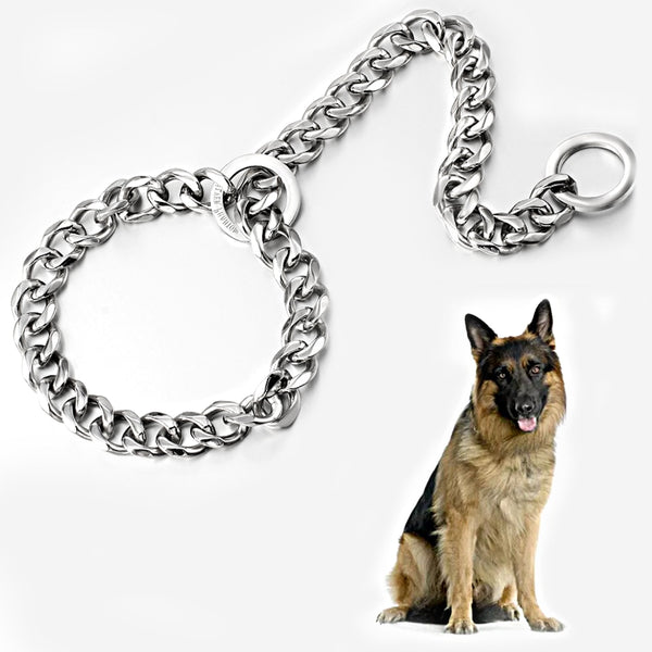 Collar gargantilla para perro, cadena tipo P deslizante, resistente, de acero inoxidable, el mejor collar