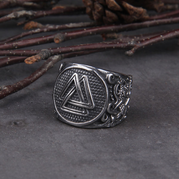 Anillos vikingos Vegvisir de acero inoxidable para hombre