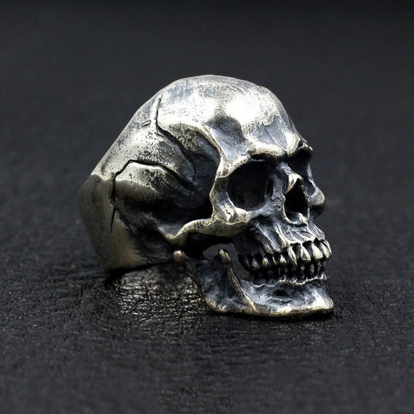 Anillo de calavera gótica para hombre, estilo retro de acero inoxidable, para motociclista.