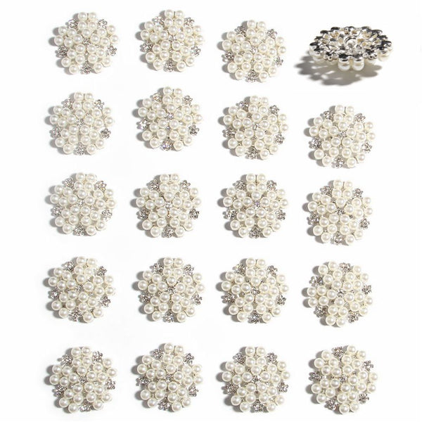 5PCS  3cm Round Big Crystal Alloy Rhinestone Buttons