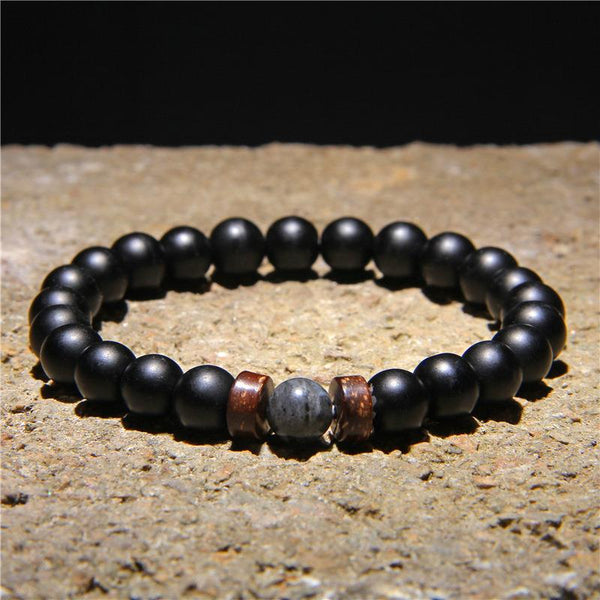 Pulseras difusoras de piedra volcánica natural con cuentas de Buda tibetano y chakras de lava