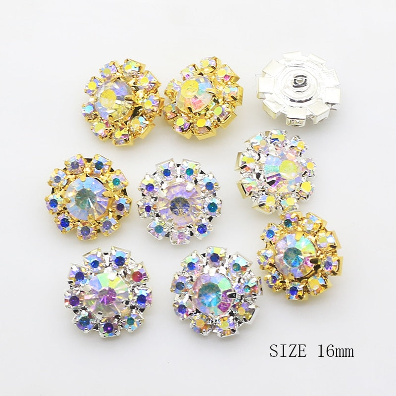 AB Color Buttons10Pcs/Lot 16mm Diamond DIY Shank Sewing Button