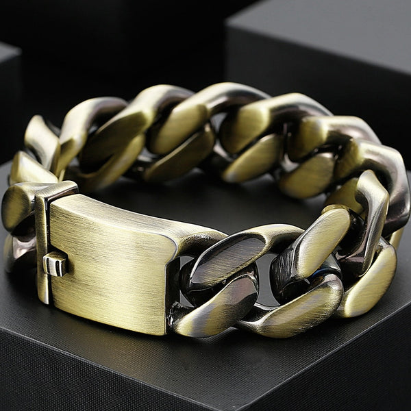Pulseras vintage de acero inoxidable 316L para hombre
