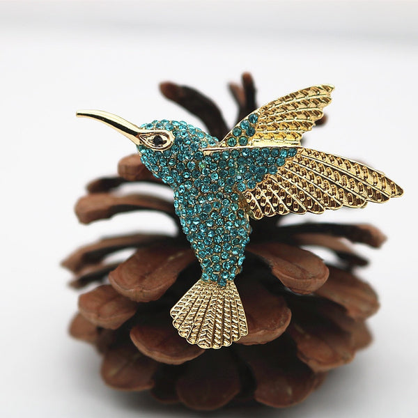 Retro Cute Hummingbird Brooch Female Corsage Coat Pin Brooch Jewelry for Women