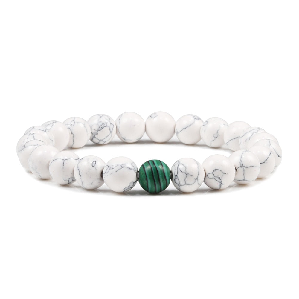 Couple Distance Natural Stone Braided Bracelets Green Malachite Bracelet For Women Men