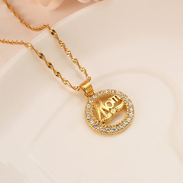 Gold filled cz diamond Heart Pendant Necklaces For Women