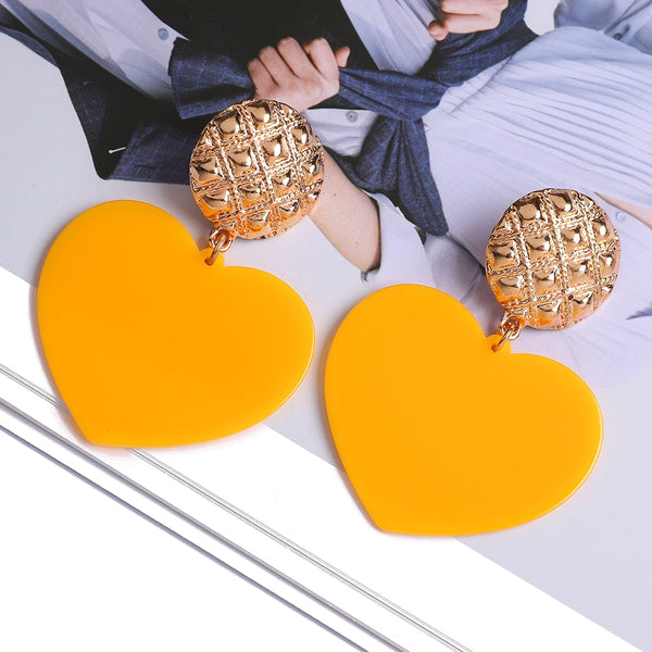 Pendientes colgantes de corazón para boda con tendencia de temperamento