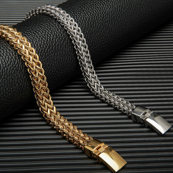 Pulsera de lujo para hombre de color dorado que nunca se decolora