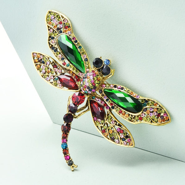 Big Mulicolor Dragonfly Women Brooch Winter Jewelry Gift