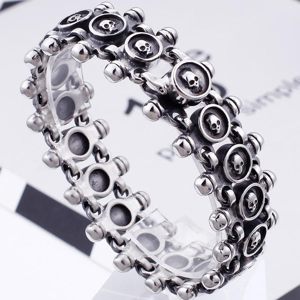 Pulsera de calavera punk rockera para hombre