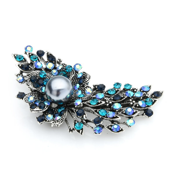 Multicolor Rhinestone Flower Brooches Women