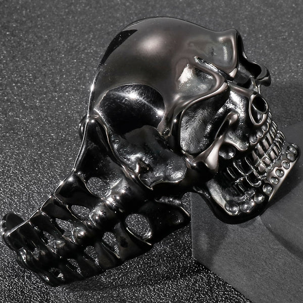 Pulsera abierta con calavera gótica para hombre