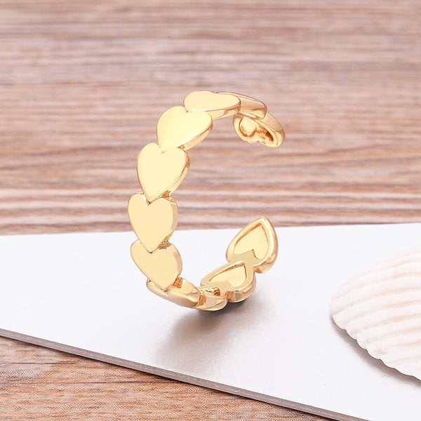 Nuevos anillos de corazón abierto de joyería de moda para mujeres