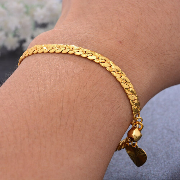 Pulsera africana de boda de 18 cm con cadena dorada moderna para hombre y mujer.