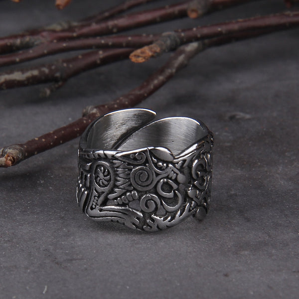 Anillos vikingos Vegvisir de acero inoxidable