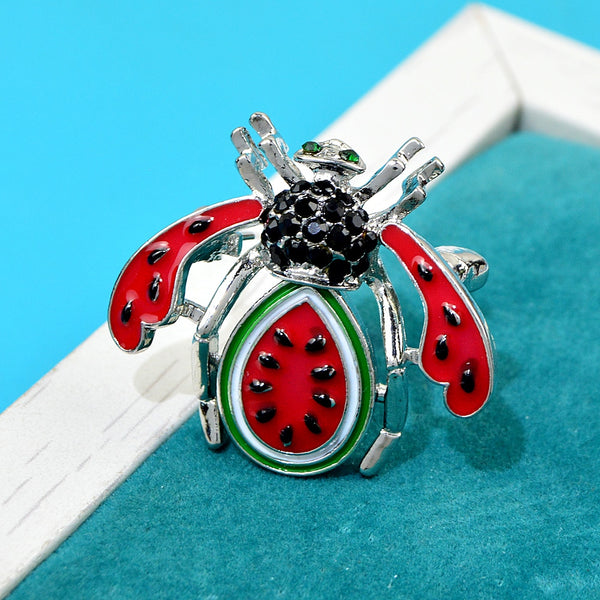 Black Rhinestone Bee Brooches Antique Silver Color Fashion Insect Enamel Honeybee Pins Brooch