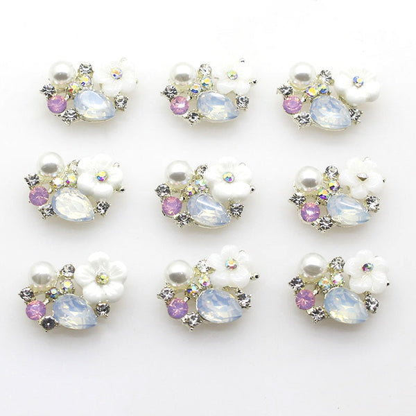 10 botones de aleación de metal para manualidades, decoración, 13 mm x 18 mm, dos colores