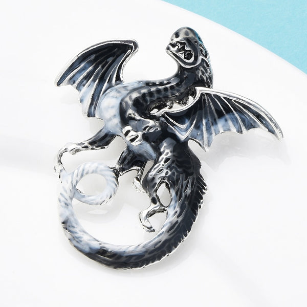 Vintage Dragon Brooches 6-color Enamel Animal Women Men Casual Party Brooch