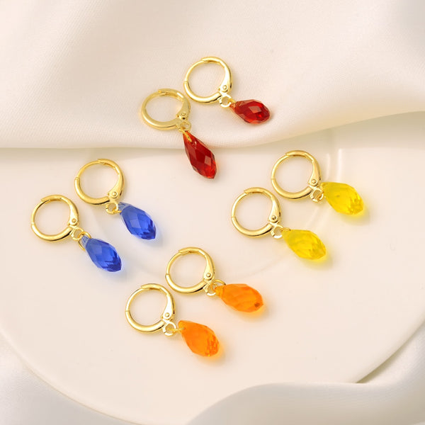 24K  crystal cz waterdrop earring Ethiopian/Nigeria/Kenya /Ghana Gold color Dubai african  Mom Gifts