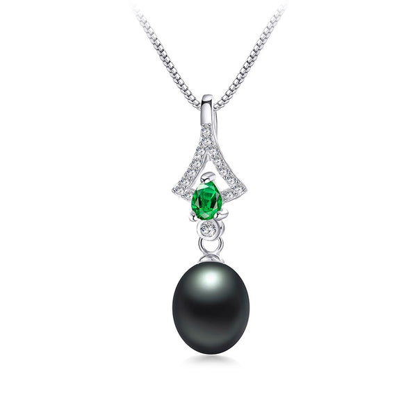 Colgante de plata 925 con circonita verde para mujer
