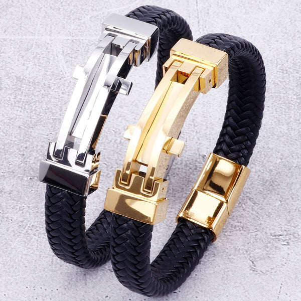 Genuine Leather Bracelet For Men Mens Cross Bracelets