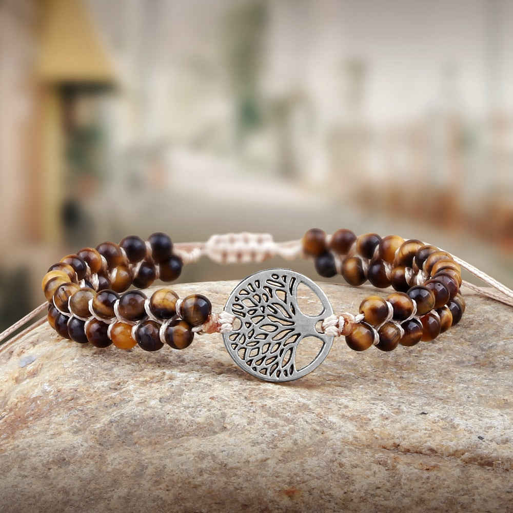 4mm Natural Tiger Eye Stone Beads Bracelets