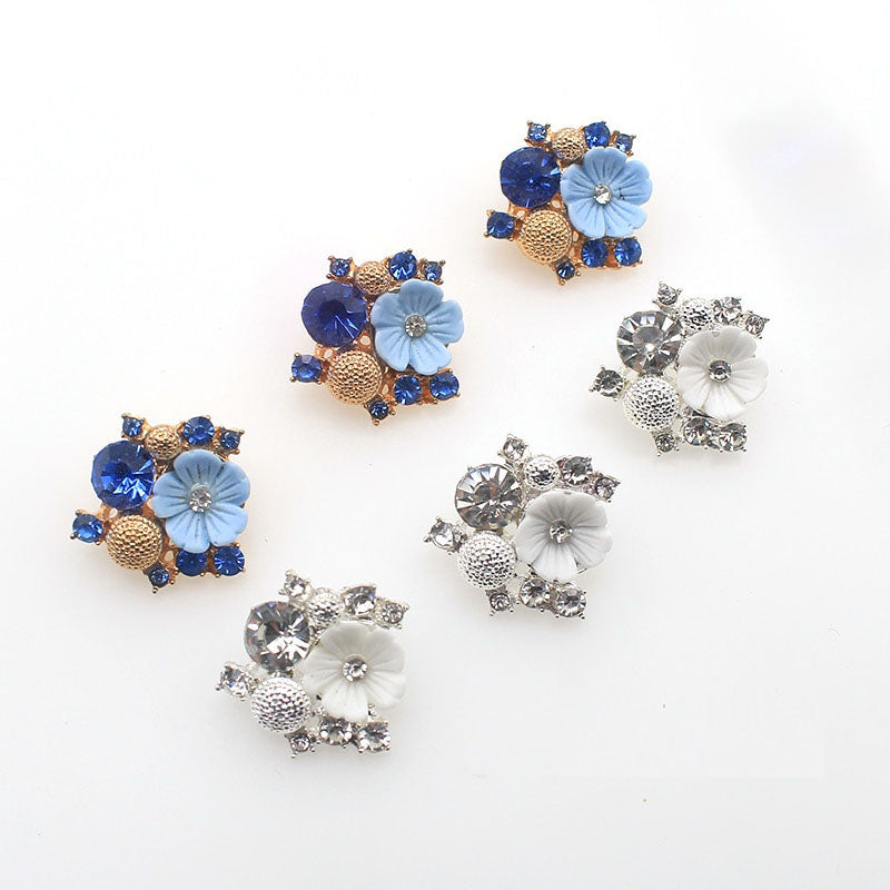 10Pcs/Lot 24MM Rhinestone Alloy Sewing Buttons Decoration DIY Handmade E Clothing Accessories